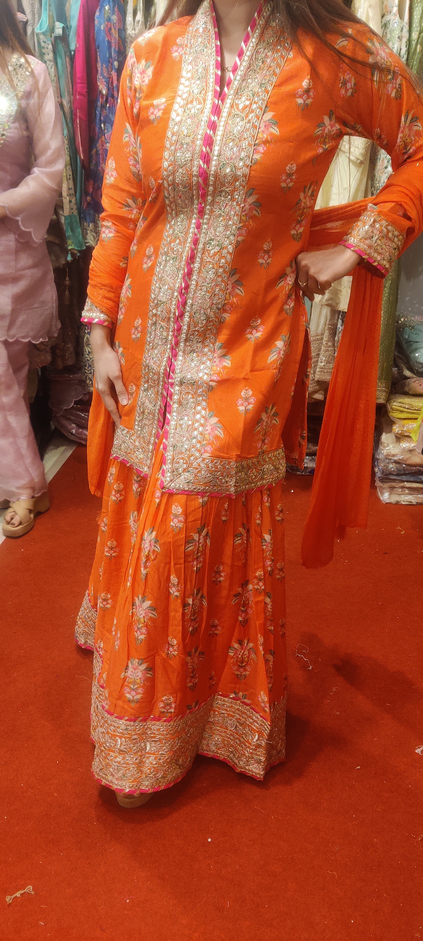 Floral orange gotta work